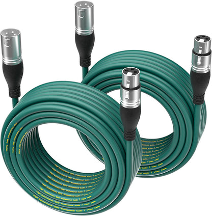 EBXYA XLR Cable（50ft - DMX Cable with 3 Pins Balanced Shielded XLR Male to Female Mic Cable Cords