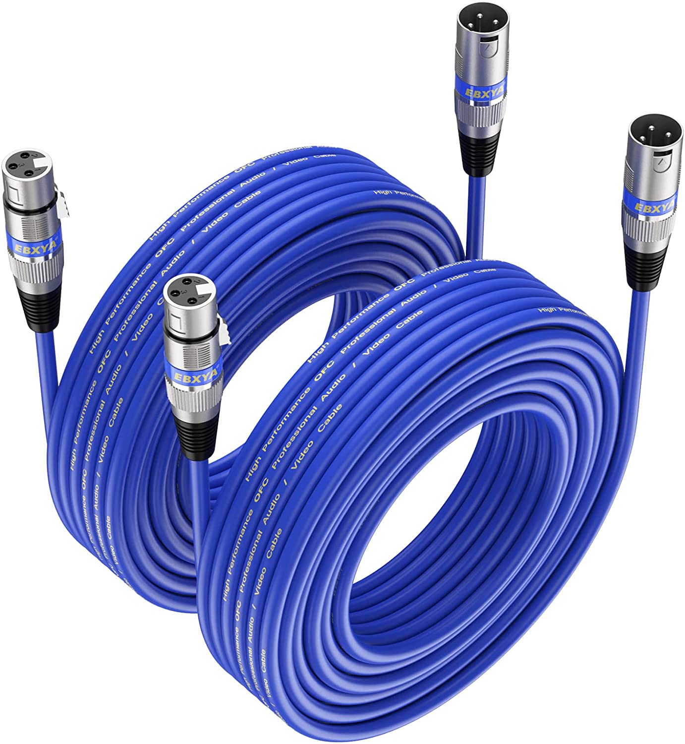EBXYA XLR Cable（50ft - DMX Cable with 3 Pins Balanced Shielded XLR Male to Female Mic Cable Cords