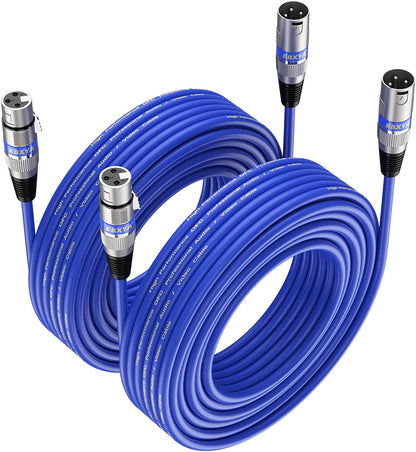 EBXYA XLR Cable（50ft - DMX Cable with 3 Pins Balanced Shielded XLR Male to Female Mic Cable Cords