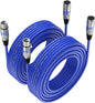 EBXYA XLR Cable（50ft - DMX Cable with 3 Pins Balanced Shielded XLR Male to Female Mic Cable Cords