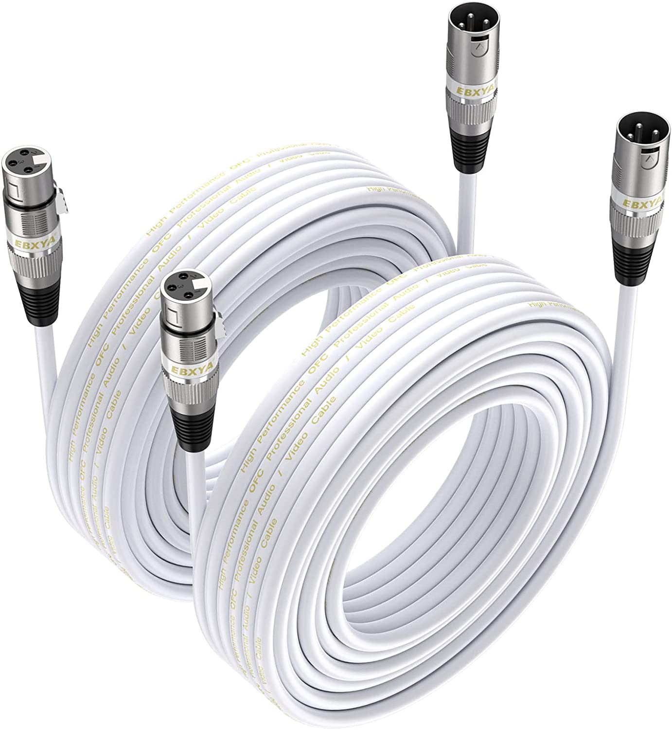 EBXYA XLR Cable（50ft - DMX Cable with 3 Pins Balanced Shielded XLR Male to Female Mic Cable Cords
