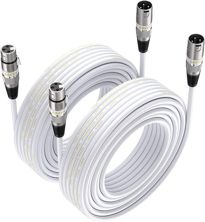 EBXYA XLR Cable（50ft - DMX Cable with 3 Pins Balanced Shielded XLR Male to Female Mic Cable Cords