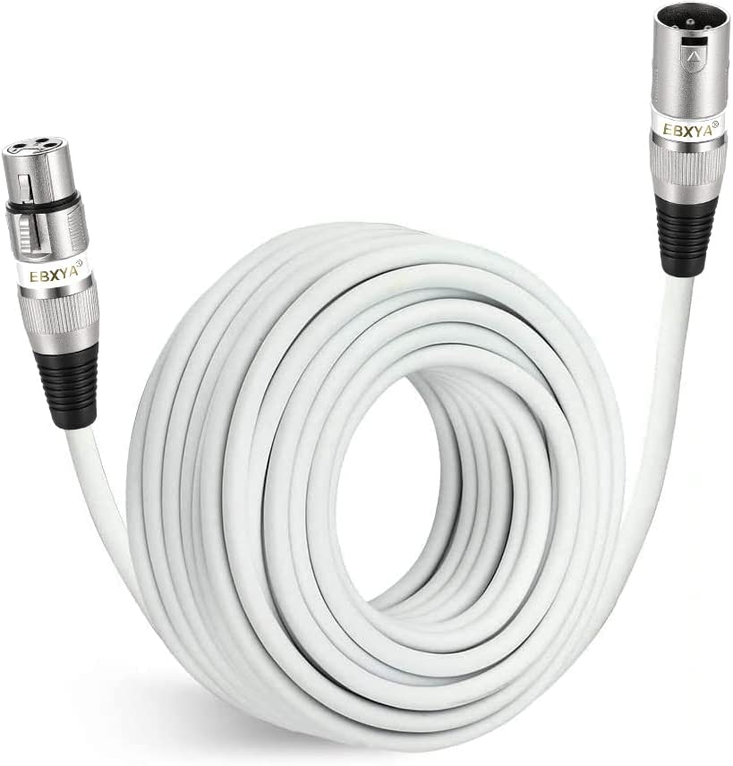 EBXYA XLR Cable（50ft - DMX Cable with 3 Pins Balanced Shielded XLR Male to Female Mic Cable Cords