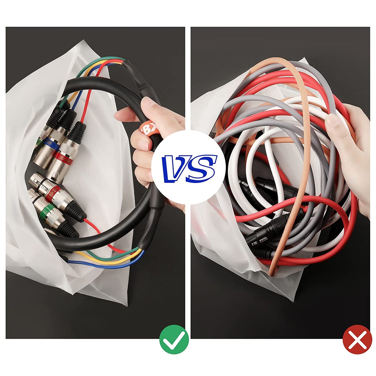 EBXYA XLR Snake Cables 4 Colored, 4-Channel Microphone Patch Cable XLR Male to Female, Recording Snake for Live, Recording,