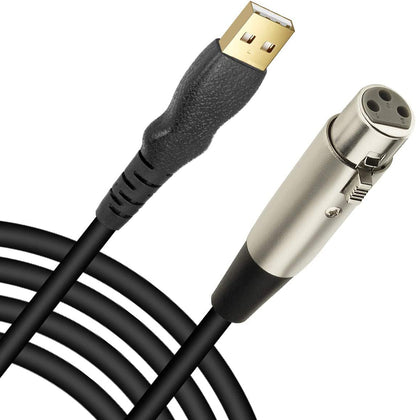 EBXYA XLR to USB Cable, USB to XLR Microphone Cable 3 Pin XLR Female Cables Adapter with USB to Type-C Adapter Cord for Audio Recording Karaoke Live Podcast