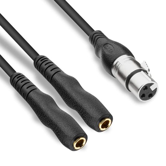 EBXYA Microphone Cable to 6.35mm Cable XLR Female to 1/4 TS Splitter Cable (3 Feet/1M)