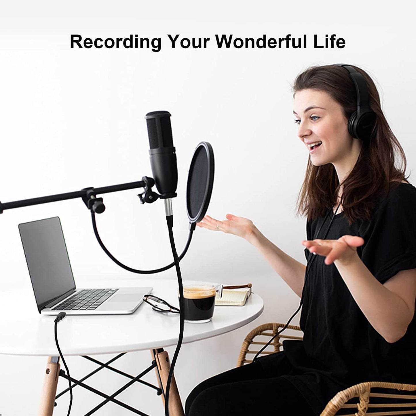 EBXYA XLR to USB Cable, USB to XLR Microphone Cable 3 Pin XLR Female Cables Adapter with USB to Type-C Adapter Cord for Audio Recording Karaoke Live Podcast