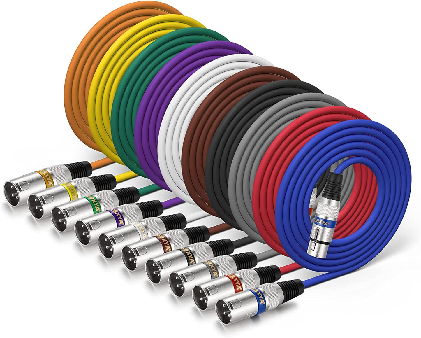 EBXYA XLR Cable 3 Pins Balanced XLR Microphone Cable Male to Female Suitable for Audio Mixer, Speaker Systems, Radio Station