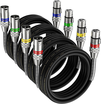 EBXYA XLR Cables, XLR Male to Female Balanced 3 Pin Metal Spring Microphone Cable Compatible with Mixers, Speakers, Amplifiers, Mic