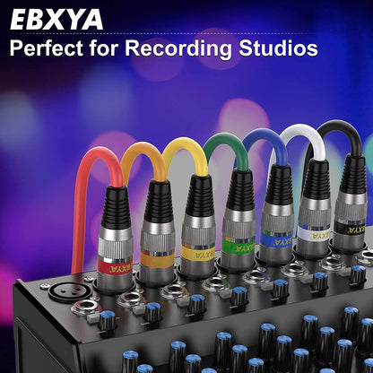 EBXYA XLR Cable（50ft - DMX Cable with 3 Pins Balanced Shielded XLR Male to Female Mic Cable Cords