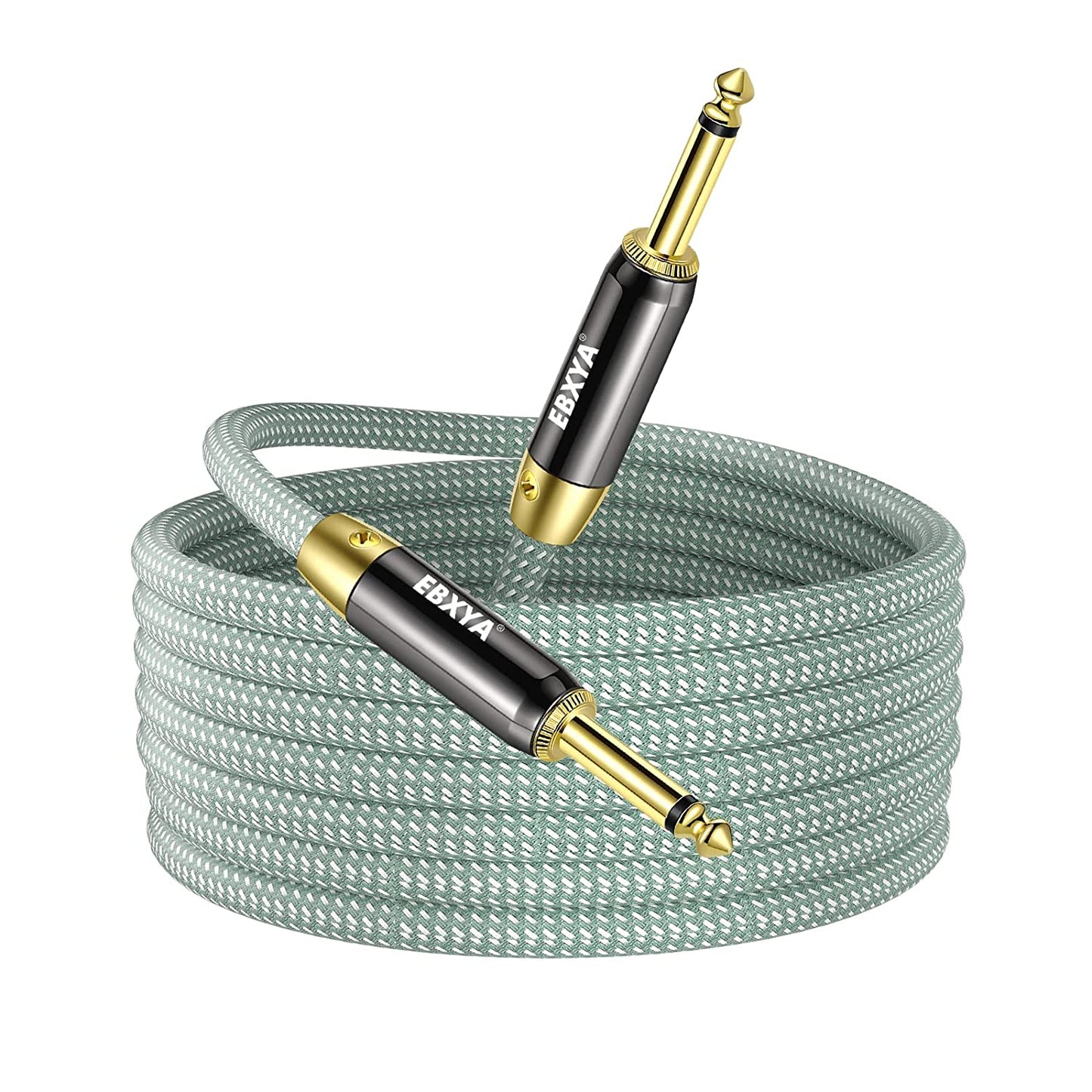 EBXYA Guitar Cable , 1/4 Inch TS Instrument Cable Green, Professional Electric Instrument Cable Bass AMP Cord for Electric Guitar, Bass, Electric Mandolin, Pro Audio
