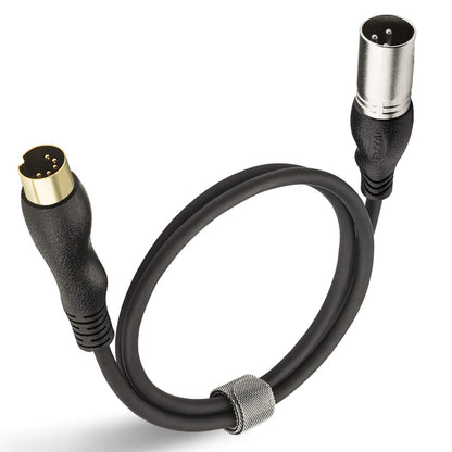 EBXYA MIDI to XLR Adapter Cable  - MIDI 5 Pins DIN Male to XLR 3 Pins Male