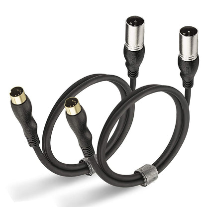 EBXYA MIDI to XLR Adapter Cable  - MIDI 5 Pins DIN Male to XLR 3 Pins Male