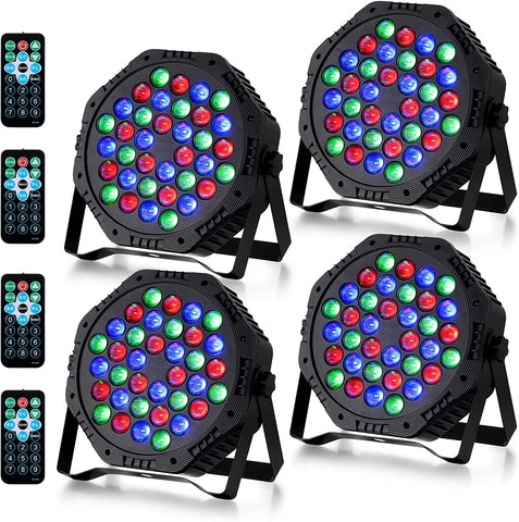 EBXYA Stage Lights, 36 LED Party Par Lights with Sound Activated Remote and DMX Control, Multiple RGB Lighting Effects DJ Lights for Christmas,Wedding, Disco, Dance Party, Club