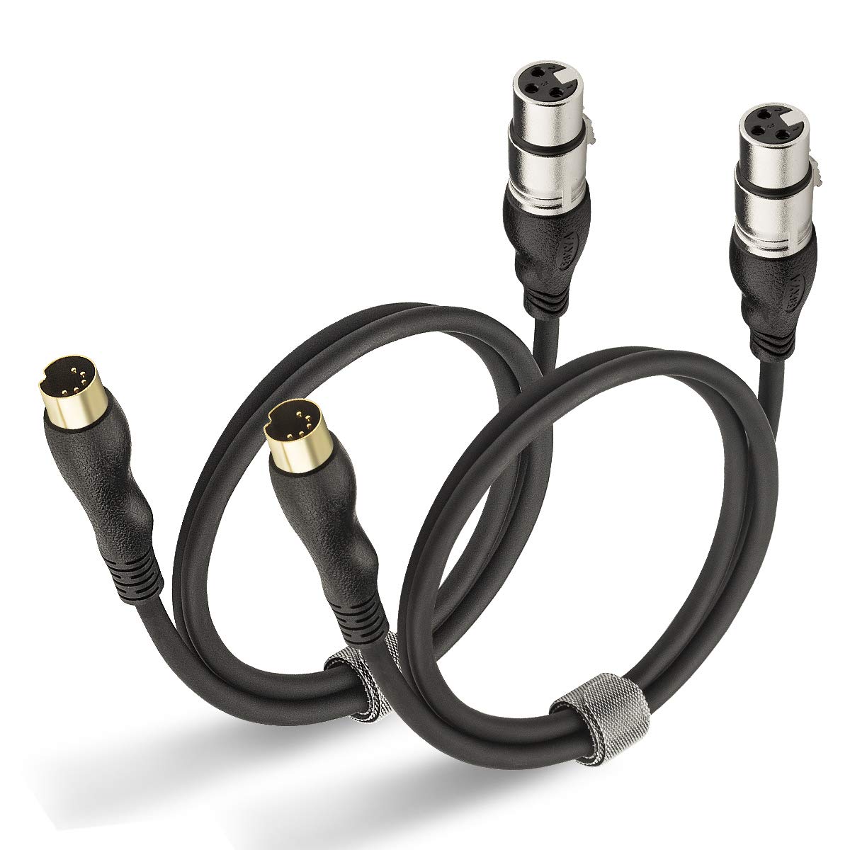 EBXYA MIDI to XLR Adapter Cable  - MIDI 5 Pins DIN Male to XLR 3 Pins Male